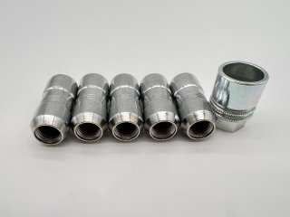 Lot de 5 écrous de roue antivol chromés 14x150 - Cône 60°