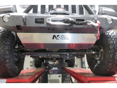 Ski de protection avant en aluminium de 8mm pour Jeep Wrangler JL et Gladiator avec pare chocs Warn N4-Offroad