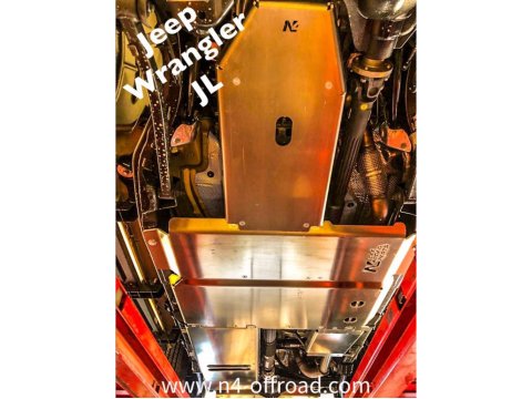 Ski de protection carter d'huile et boîte de vitesses en aluminium de 6mm pour Jeep Wrangler JL 2.2L Diesel N4-Offroad