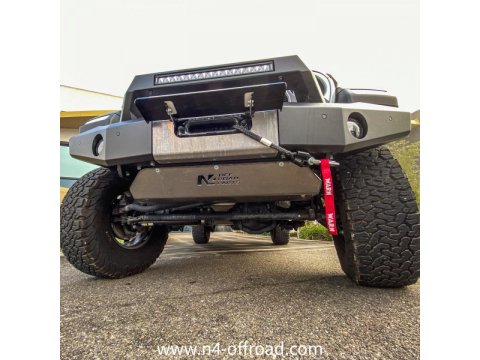 Ski de protection avant en aluminium de 8mm pour Jeep Wrangler JL & Gladiator avec pare chocs N4-Offroad